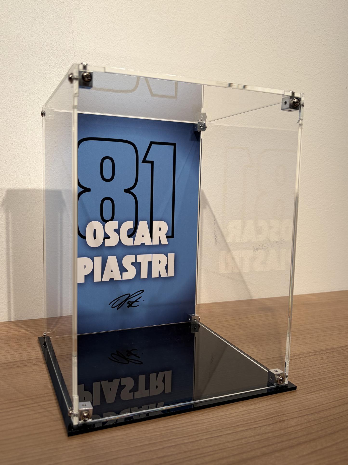 Display Cases for Oscar Piastri and Lando Norris Helmets