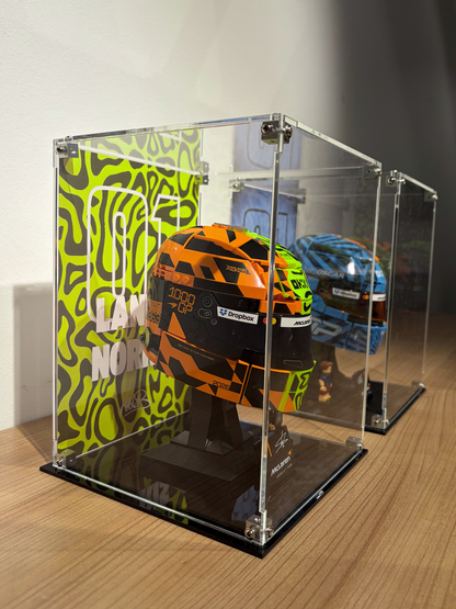 Display Cases for Oscar Piastri and Lando Norris Helmets