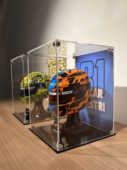 Display Cases for Oscar Piastri and Lando Norris Helmets