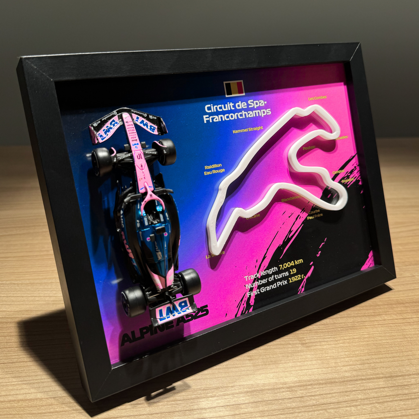 Ramka z bolidem Alpine - Circuit de Spa‑Francorchamps