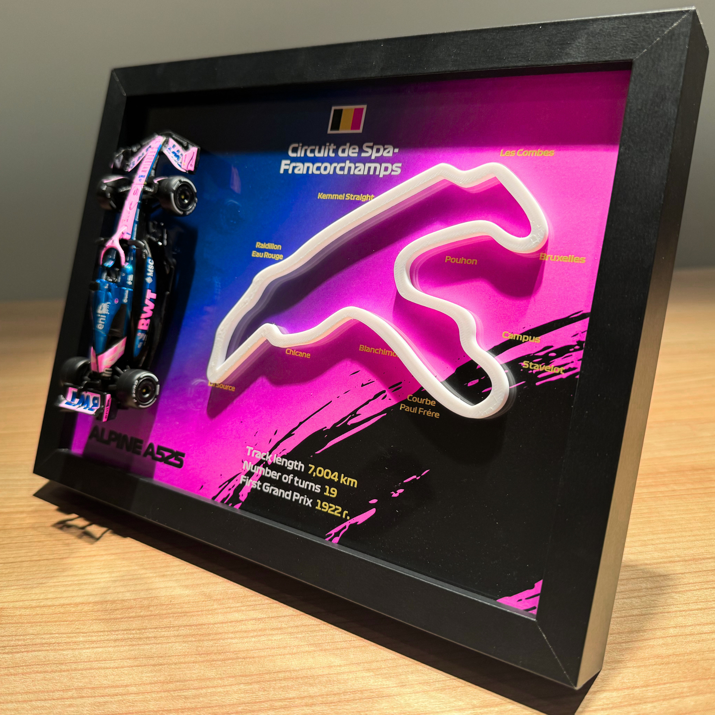 Ramka z bolidem Alpine - Circuit de Spa‑Francorchamps