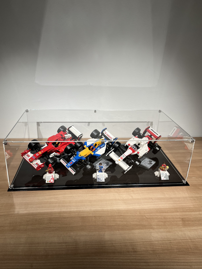 Display case for historic LEGO F1 models – Williams, Ferrari & McLaren
