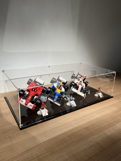 Display case for historic LEGO F1 models – Williams, Ferrari & McLaren