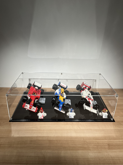 Display case for historic LEGO F1 models – Williams, Ferrari & McLaren