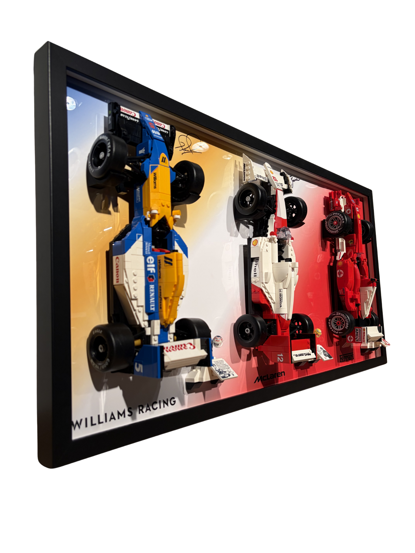 Ramka na historyczne modele LEGO F1 – Williams, Ferrari & McLaren