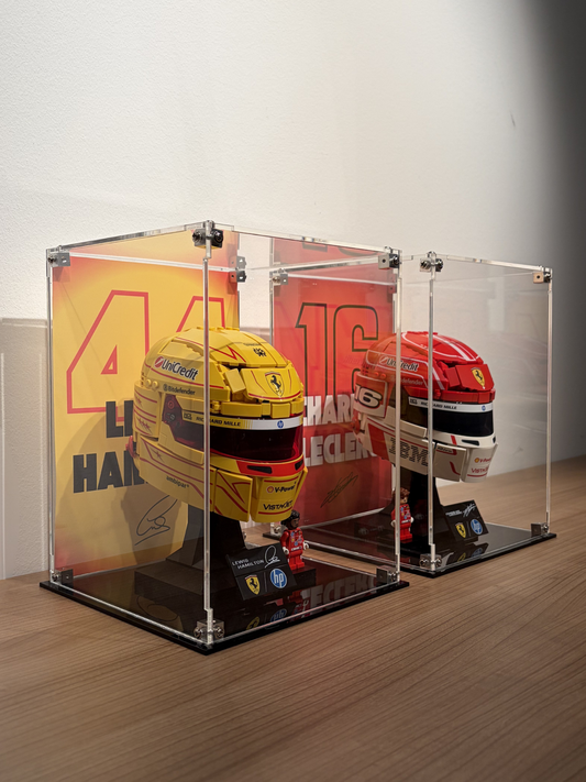 Charles Leclerc and Lewis Hamilton Helmet Display Cases