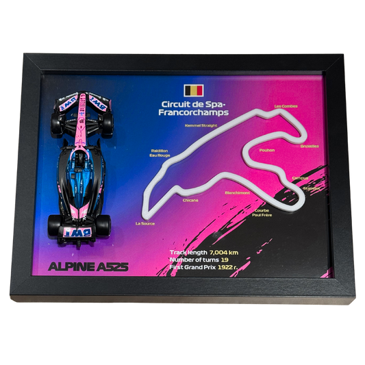 Ramka z bolidem Alpine - Circuit de Spa‑Francorchamps